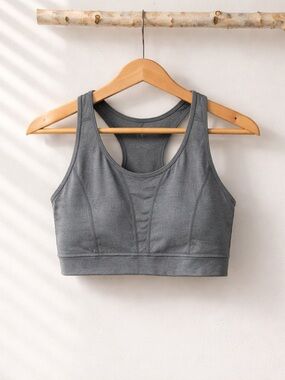 Nine West Active Gray Racerback Sports Bra